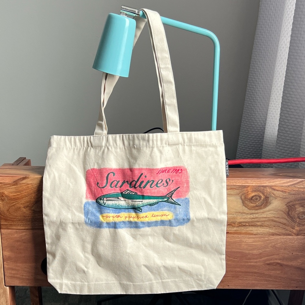 JCrew Canvas Sardines Tote Bag